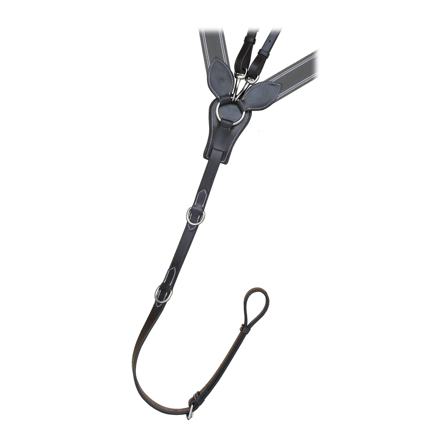 ExionPro Wide Elastic 3 Point Breastplate - Grey Elastic with White Lines