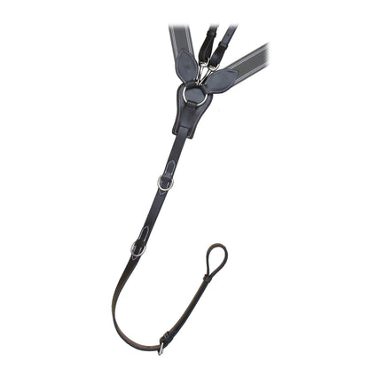 ExionPro Wide Elastic 3 Point Breastplate - Grey Elastic with White Lines