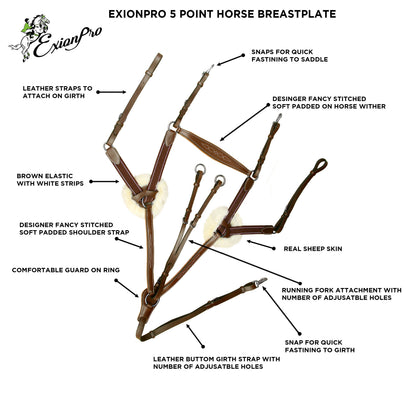 ExionPro 5 Point Breastplate - Matching Elastic