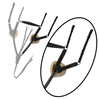 ExionPro 5 Point Breastplate - Navy Blue Elastic with Yellow Line