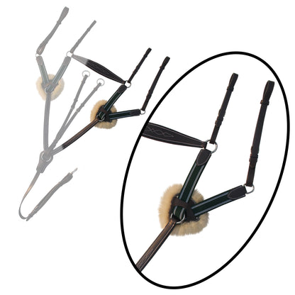 ExionPro 5 Point Breastplate - Green Elastic with White Lines
