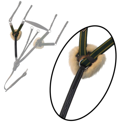ExionPro 5 Point Breastplate - Green Elastic with Yellow Lines