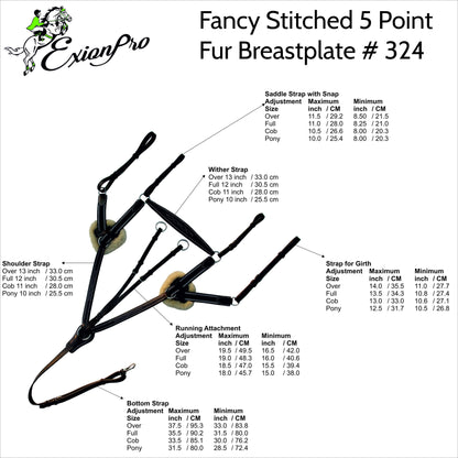 ExionPro 5 Point Breastplate - Green Elastic with White Lines