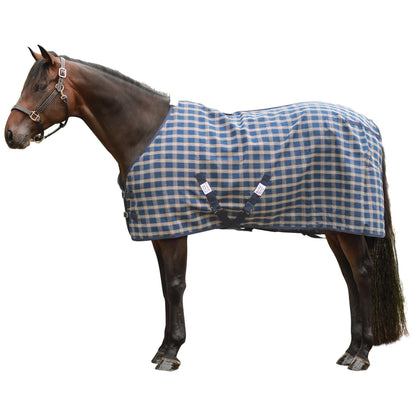 Centaur EZ Care Stable Sheet Camel/Navy Plaid 74" - Riders Choice Supply Co