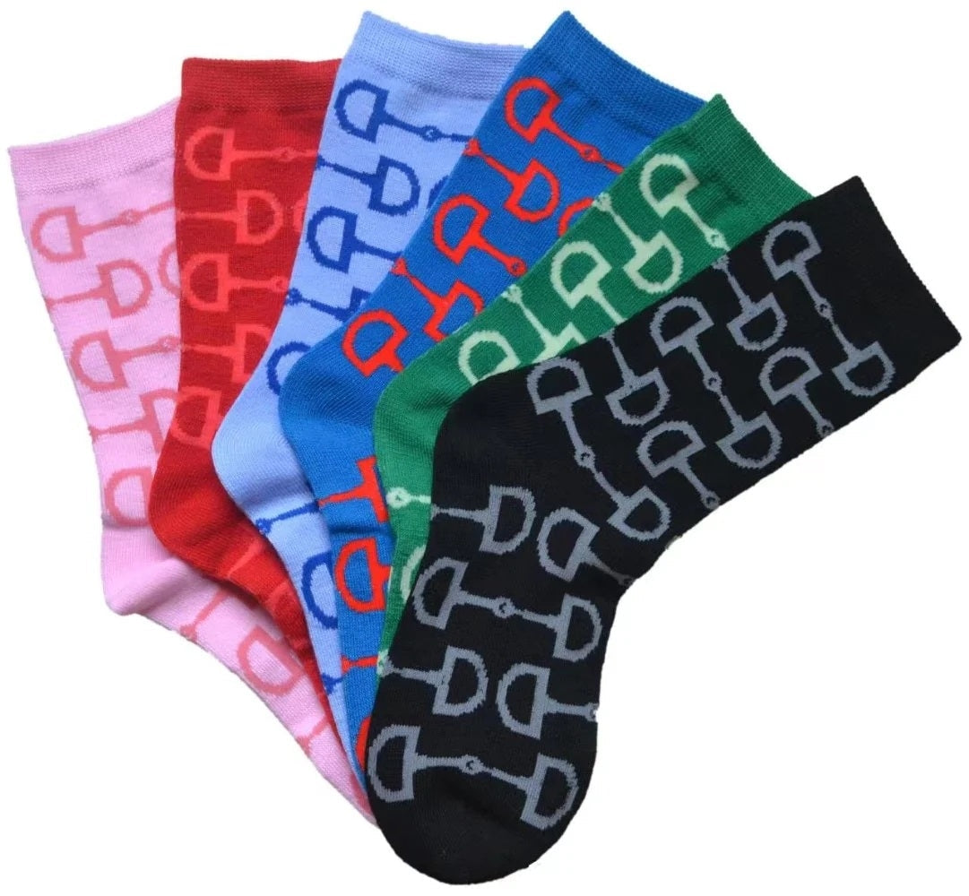 AWST Int'l Snaffle Bits Crew Socks - Assorted Colors - Riders Choice Supply Co