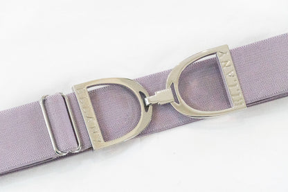 Lavender - 1.5" Silver Stirrup Equestrian Elastic Belt - Riders Choice Supply Co