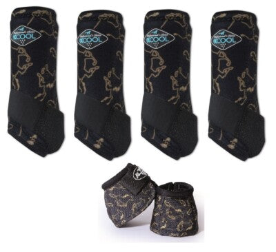 Professionals Choice 2XCOOL Horse Front Boots Black, Size M - Riders Choice Supply Co
