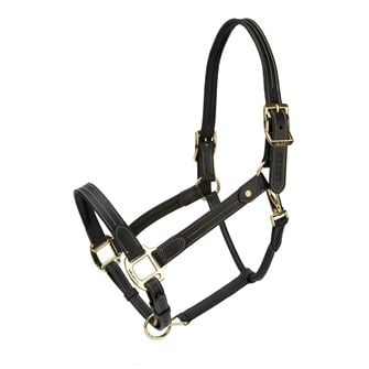 Velociti Lusso Girona Leather Halter- Brown Size Horse (Full)