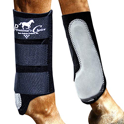 Professionals Choice 2XCOOL Horse Front Boots Black, Size M - Riders Choice Supply Co