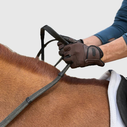 Super Grip Reins -Heavy Rubber Rein for Ultimate Grip- Hand Stops 5" (13cm) Apart - Riders Choice Supply Co