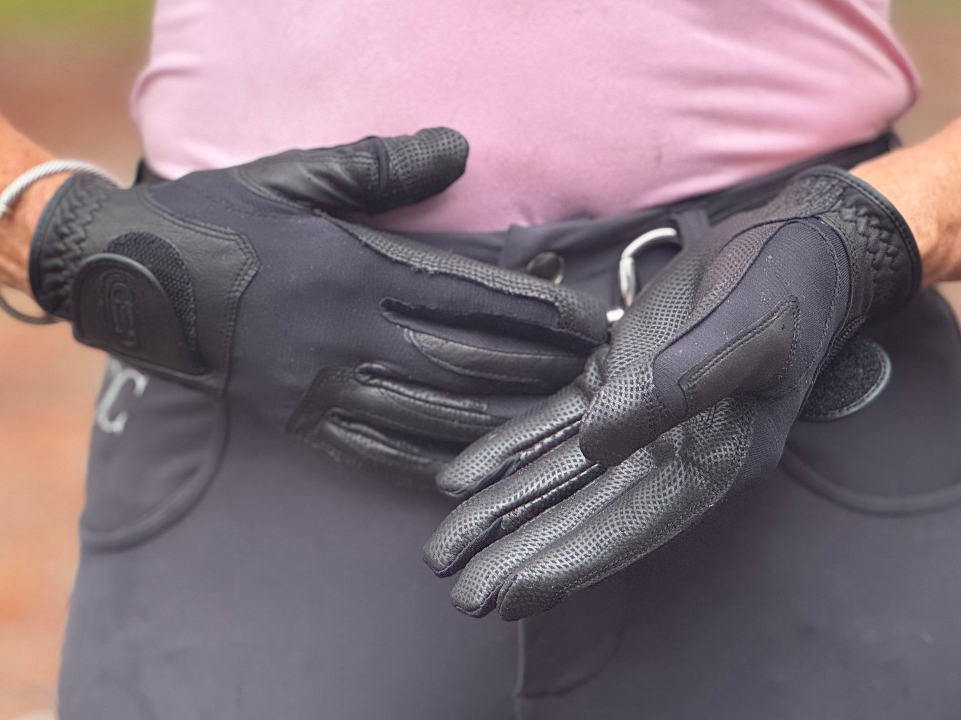 Tackified Copper Tech™️ Leather Premium Riding Glove in Black - Riders Choice Supply Co