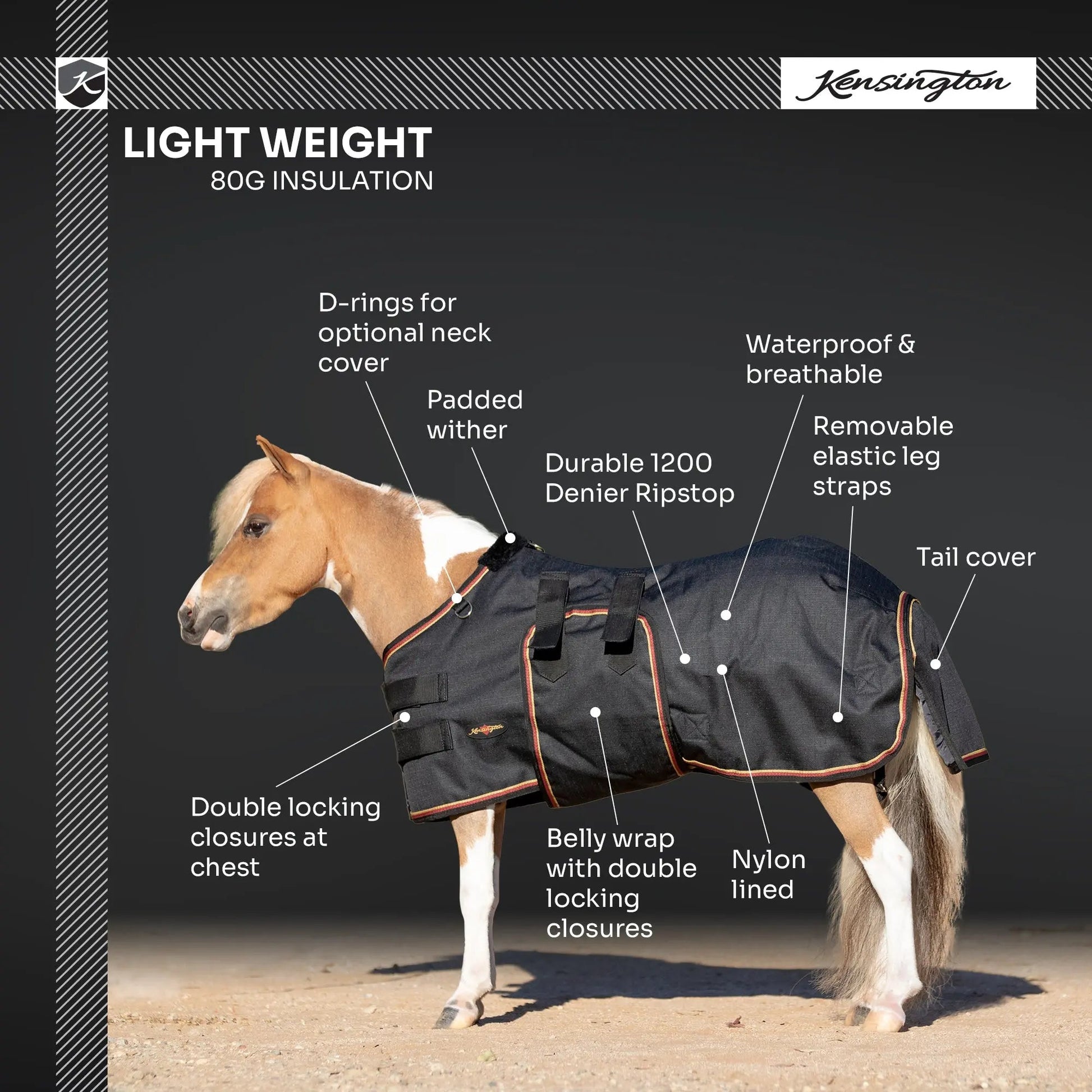 Mini 80G Light Weight Horse Winter Turnout Blanket - Waterproof & Breathable - Riders Choice Supply Co