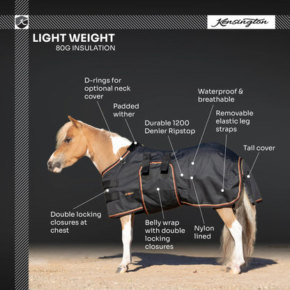 Mini 80G Light Weight Horse Winter Turnout Blanket - Waterproof & Breathable - Riders Choice Supply Co