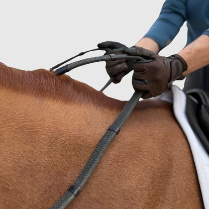 Super Grip Reins -Heavy Rubber Rein for Ultimate Grip- Hand Stops 5" (13cm) Apart - Riders Choice Supply Co