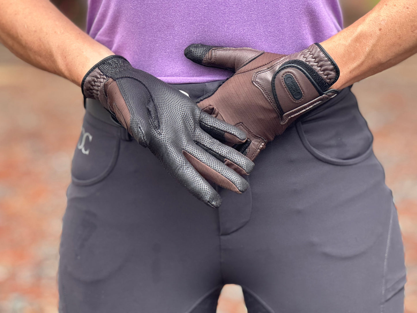 Tackified Copper Tech™️ Leather Premium Riding Glove in Brown - Riders Choice Supply Co