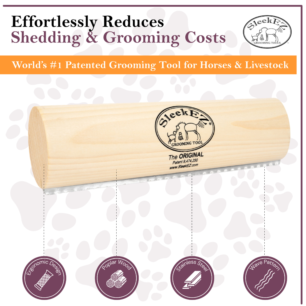 SleekEZ® Horse Brush for Shedding and Grooming (10 inch) - Riders Choice Supply Co
