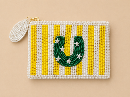 Horseshoe Stripe Small Beaded Pouch