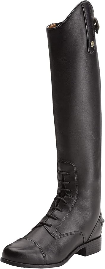 Kid's Heritage Contour Field Zip Tall Riding Boots in Black Leather US 5 Tall Slim