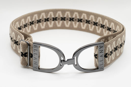 Harlow - 1.5" Gunmetal Stirrup Elastic Belt - Riders Choice Supply Co