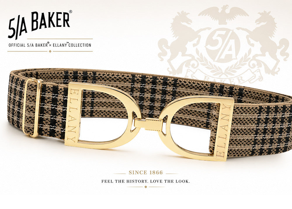 5/A Baker® x Ellany™ Elastic Belt 1.5"- Gold, Copper, Black Stirrups