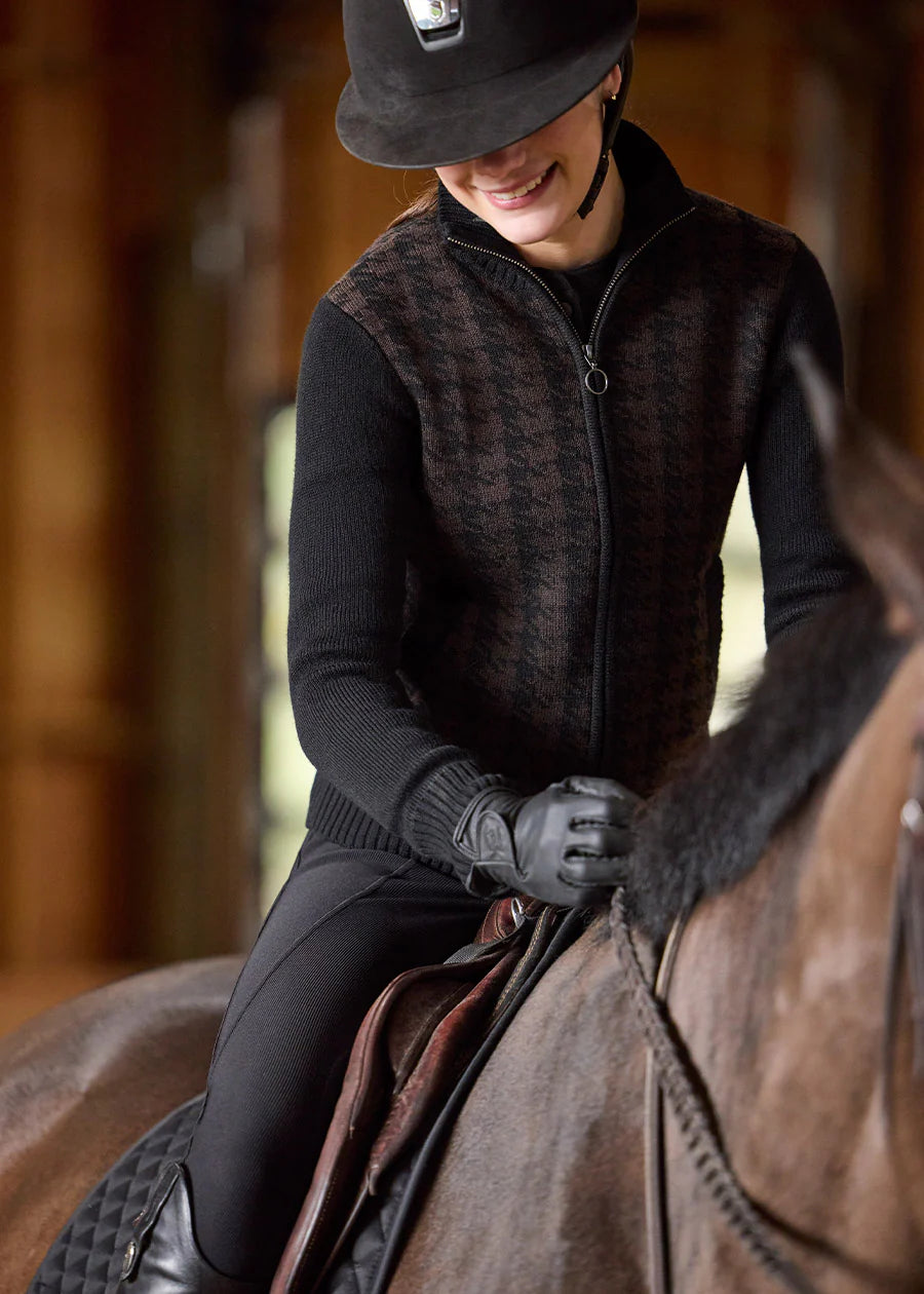 Kerrits Equestrian Apparel Houndstooth Full Zip Sweater - Riders Choice Supply Co