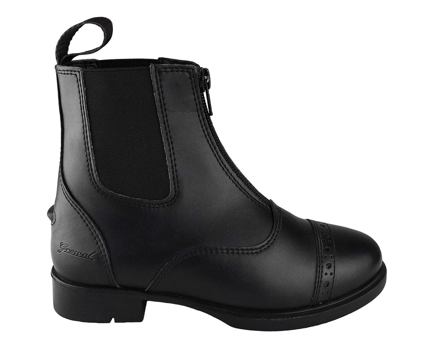 Children's Zip Up Synthetic Paddock Boots: Black / 2 - Riders Choice Supply Co