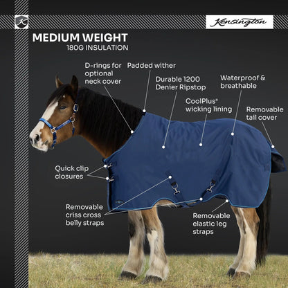 Draft Horse Midweight 180g Winter Turnout Blanket - Waterproof & Breathable - Riders Choice Supply Co