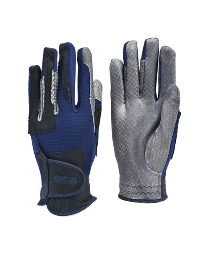 Oil-Tac Copper Tech™️ Leather Premium Riding Glove in Navy - Riders Choice Supply Co