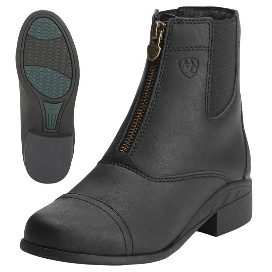 Ariat Kid's Scout Zip Paddock Boots Leather - Black - Riders Choice Supply Co