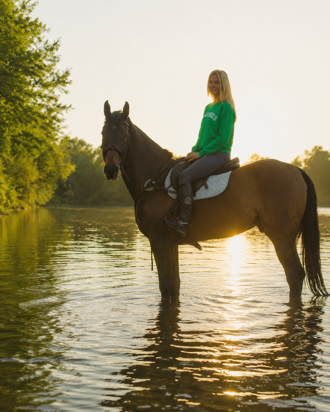 I Love Horses Sweatshirt (Green)