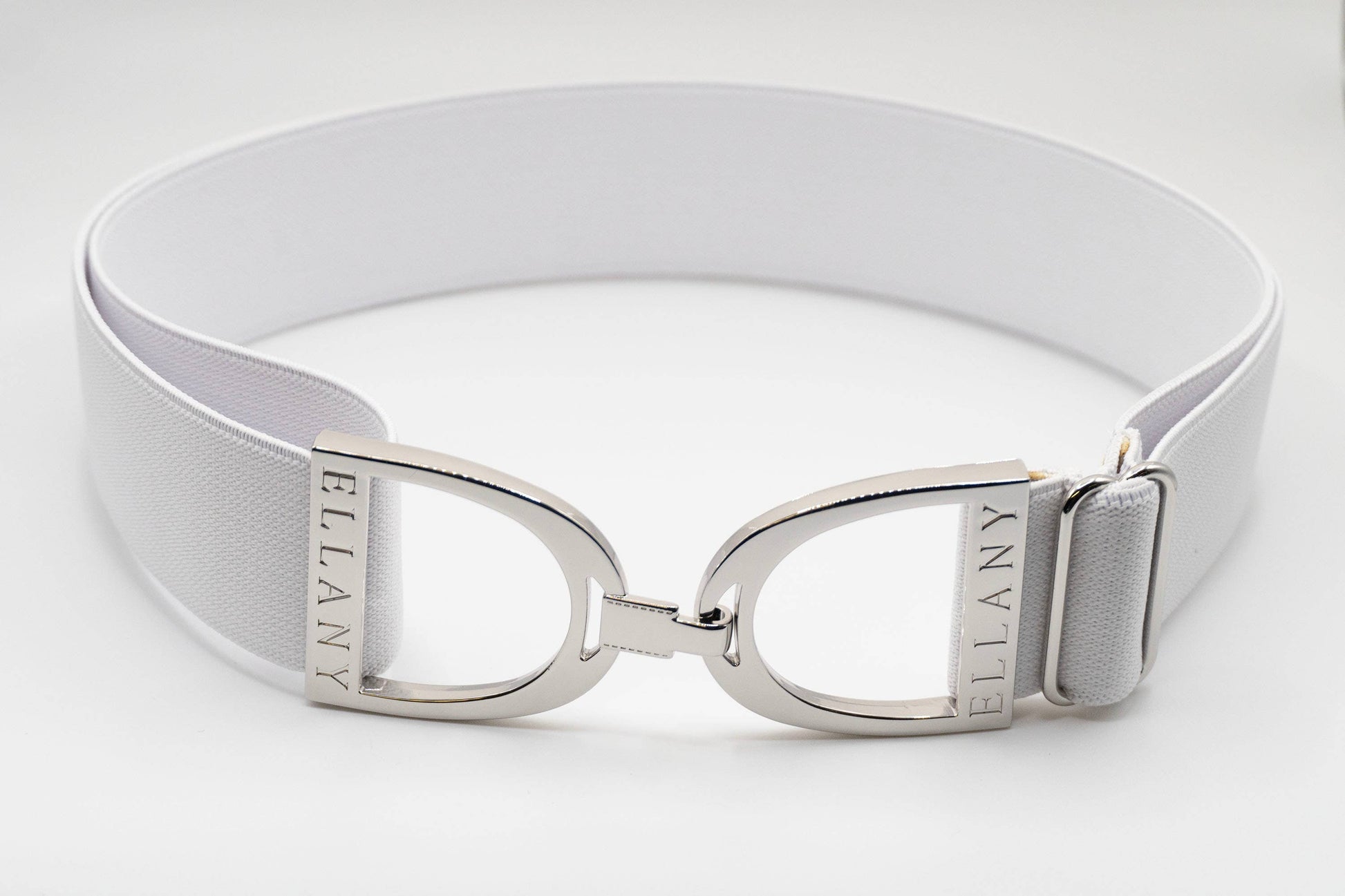 White - 1.5" Silver Stirrup Elastic Belt - Riders Choice Supply Co