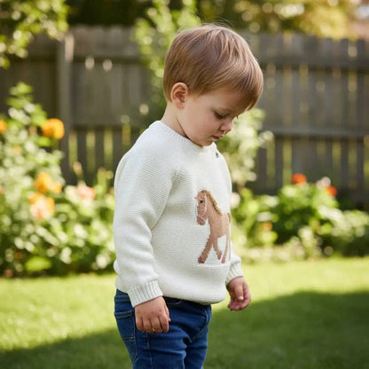 Gwenny Horse Sweater (Cream)