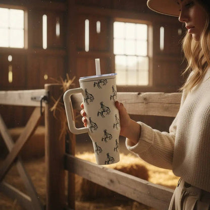Buckin' Bronco Western Tumbler (40 oz)
