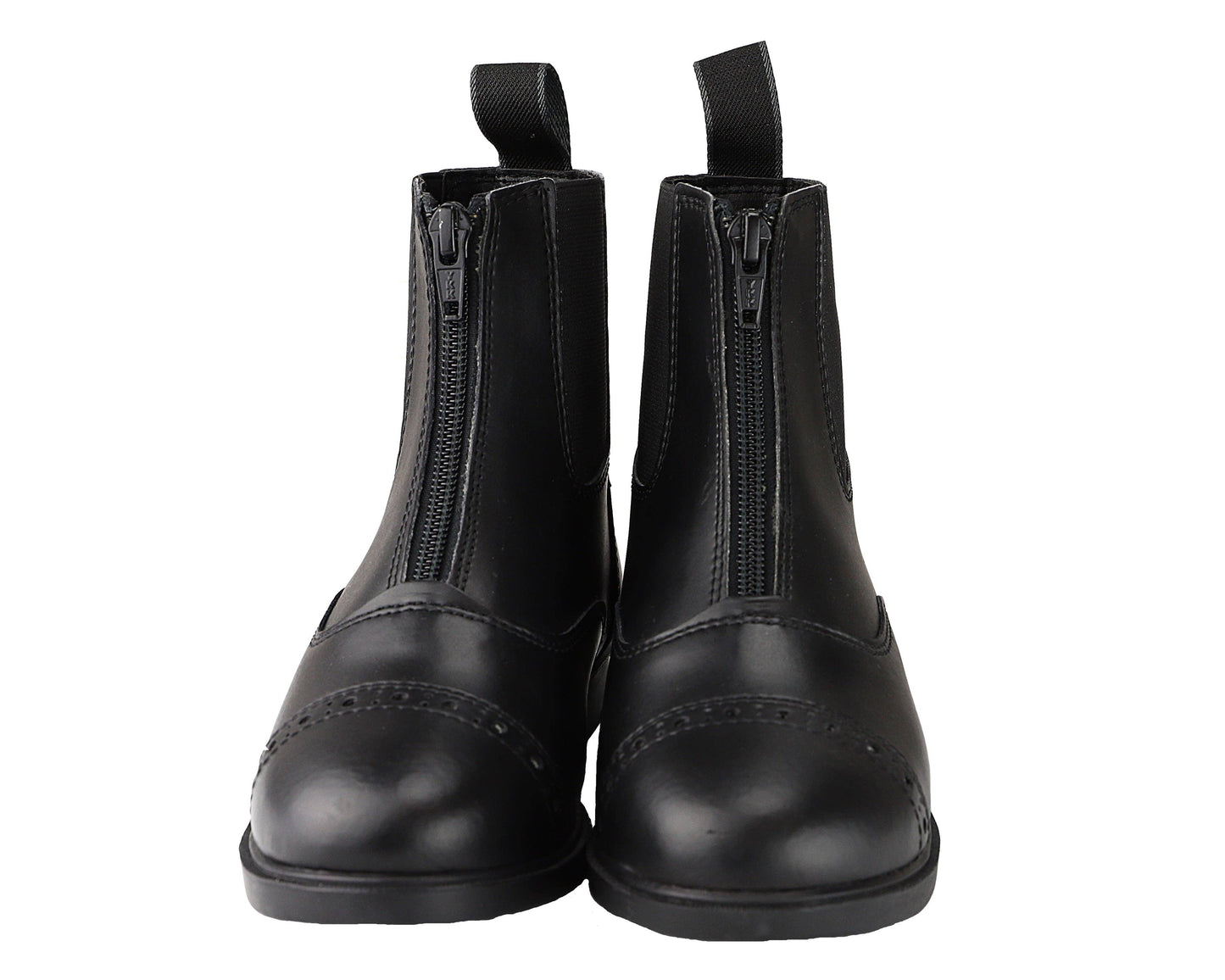 Children's Zip Up Synthetic Paddock Boots: Black / 2 - Riders Choice Supply Co