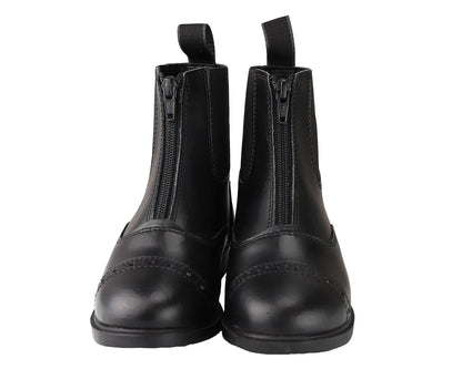 Children's Zip Up Synthetic Paddock Boots: Black / 2 - Riders Choice Supply Co