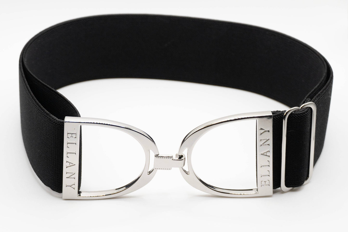 Black - 2" Silver Stirrup Equestrian Elastic Belt - Riders Choice Supply Co