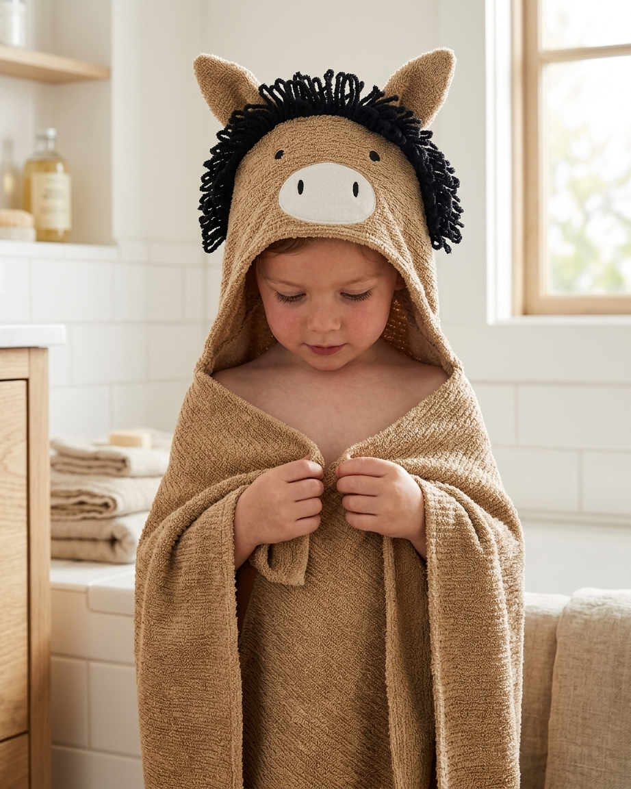 Honey Pony Organic Cotton Hooded Towel