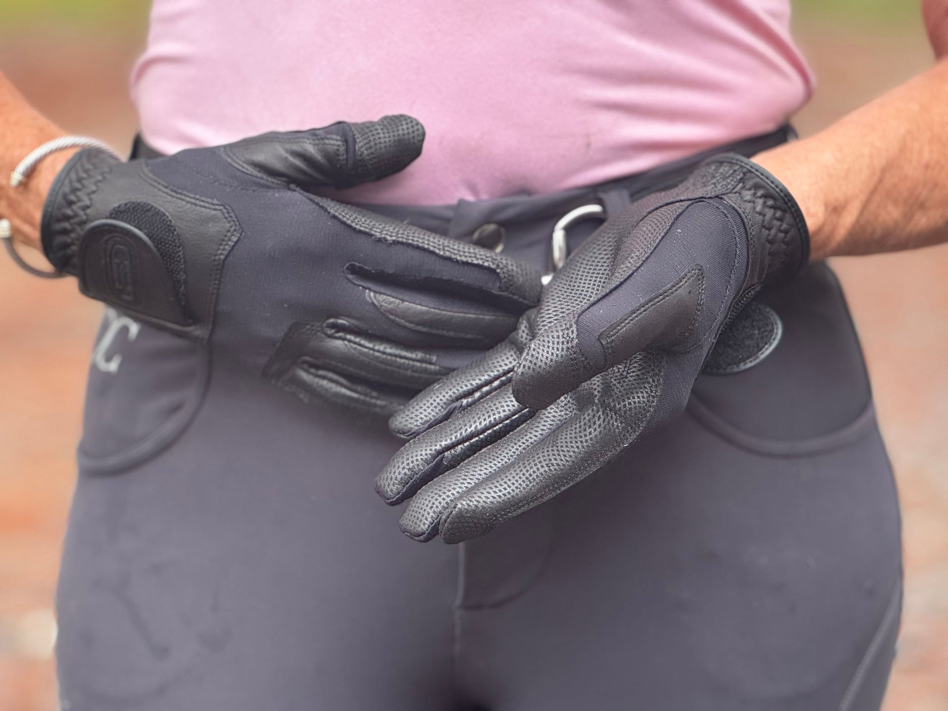 Tackified Copper Tech™️ Leather Premium Riding Glove in Black - Riders Choice Supply Co