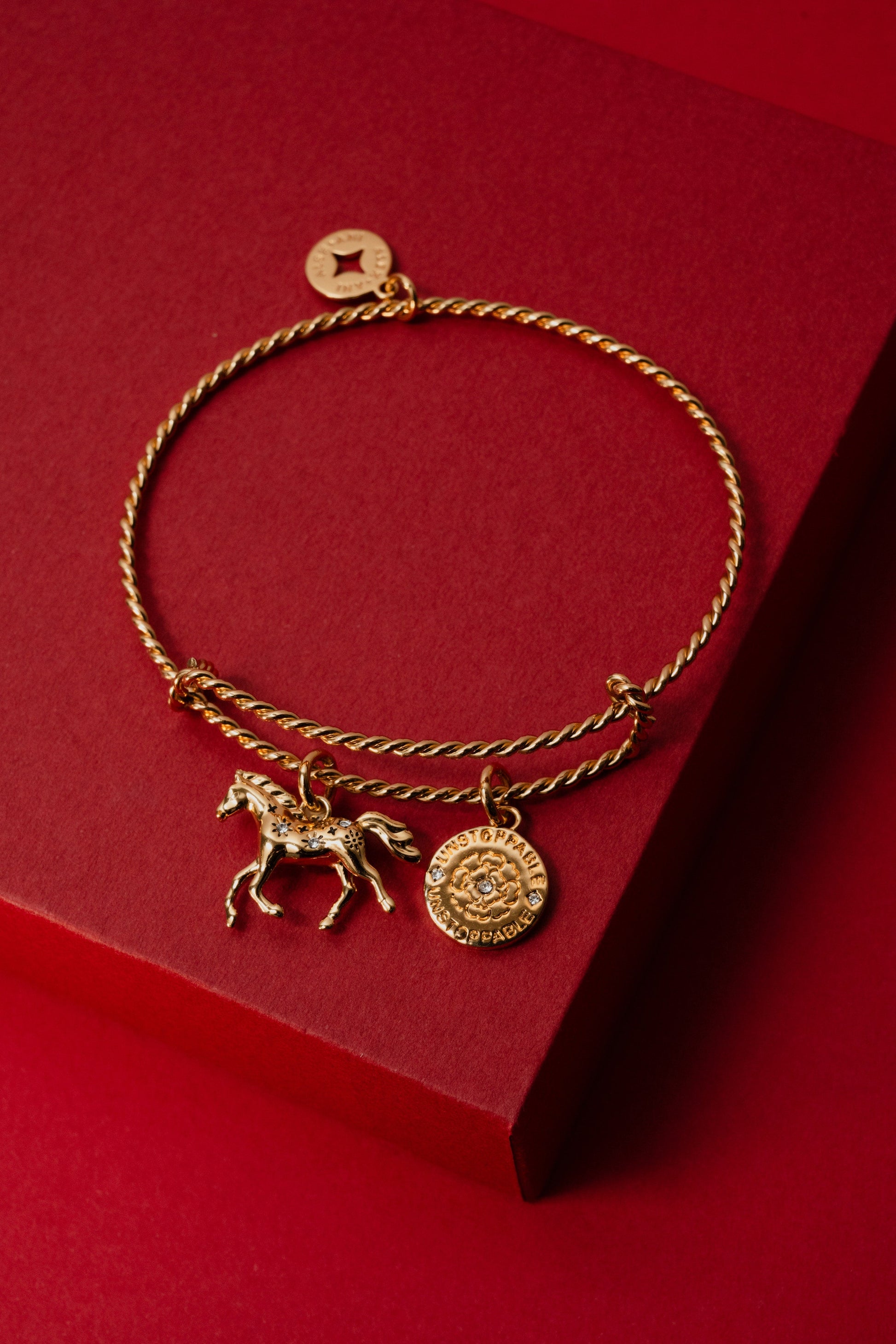 Horse Rope Textured Charm Bangle - Riders Choice Supply Co