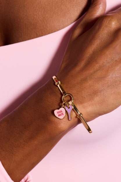 Sweethearts® ‘Soul Mate’ Heart & Key Tension Bangle - Riders Choice Supply Co