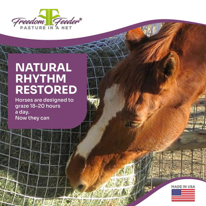 Freedom Feeder Extended Day Net - Slow Feed Hay Net - 2 String Bale - 3 Size Mesh Options - Riders Choice Supply Co