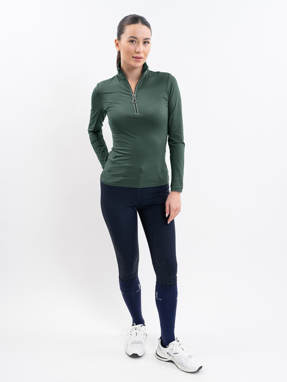 Breezi Womens Perforated Zip Up Long Sleeve Technical Riding Shirt - Riders Choice Supply Co