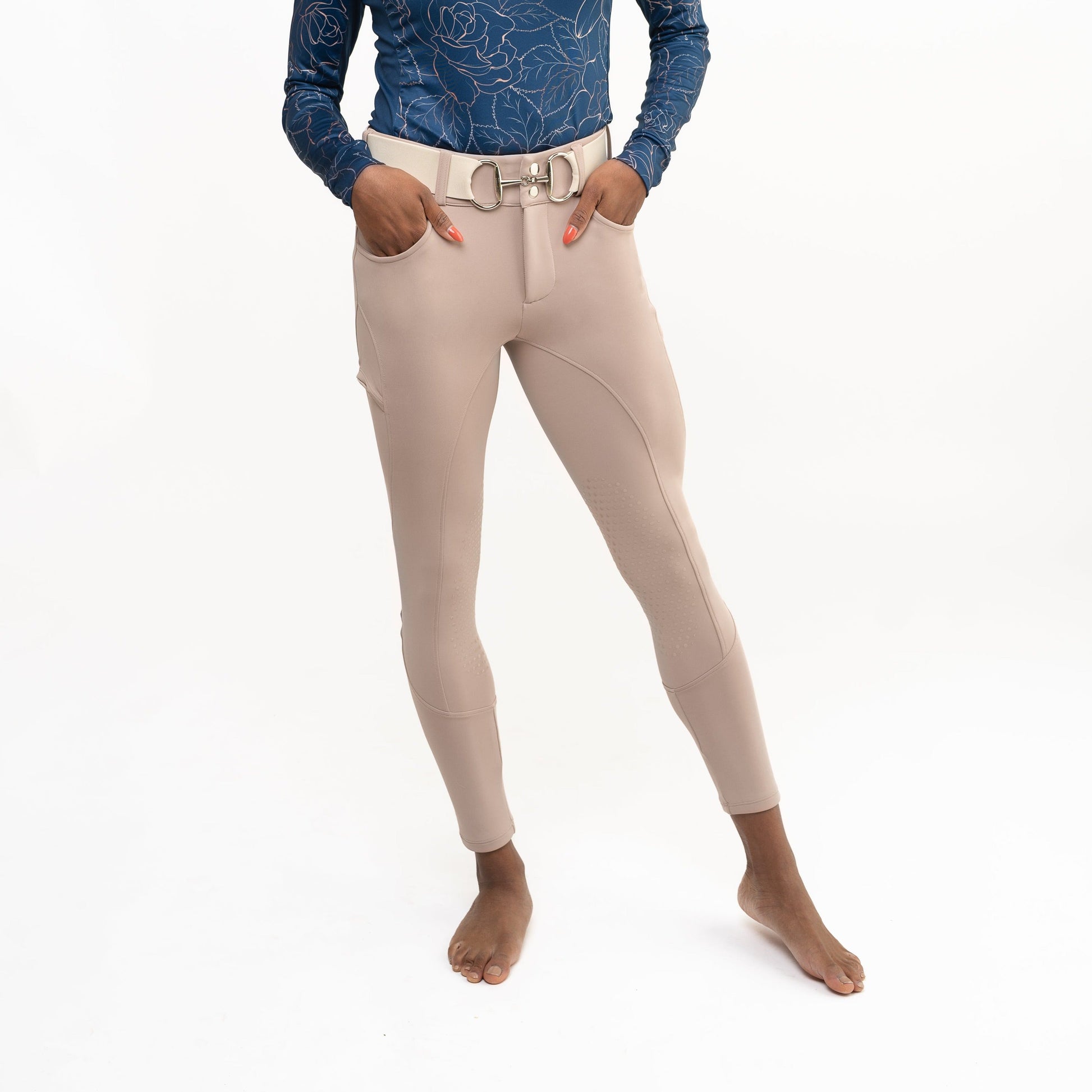 Beige Mid-Weight Winter Knee Patch Breeches - Riders Choice Supply Co