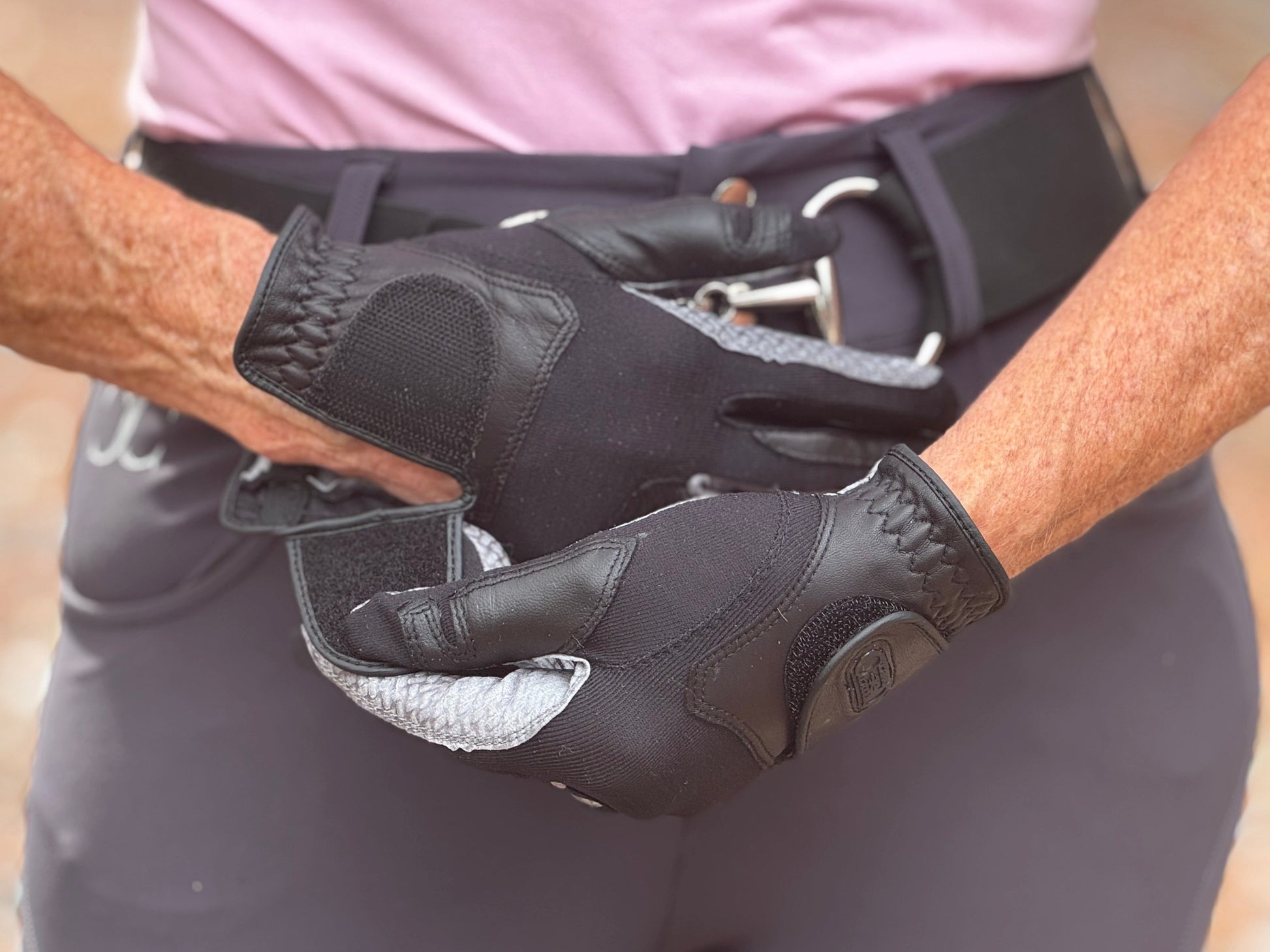 Oil-Tac Copper Tech™️ Leather Premium Riding Glove in Black - Riders Choice Supply Co