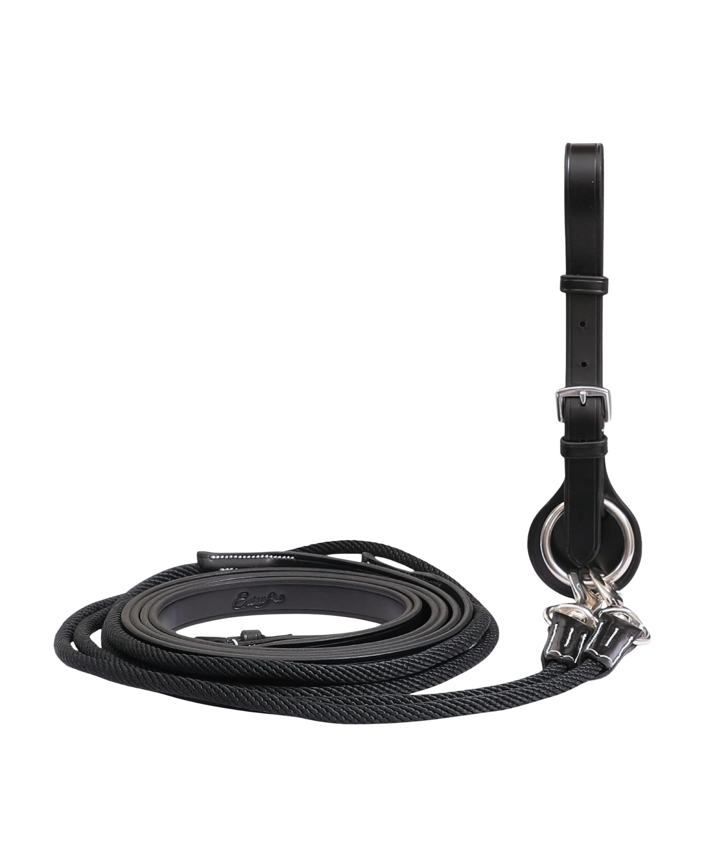 ExionPro Rope & Leather Draw Reins with Girth Loop