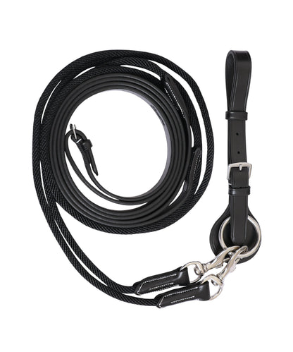 ExionPro Rope & Leather Draw Reins with Girth Loop