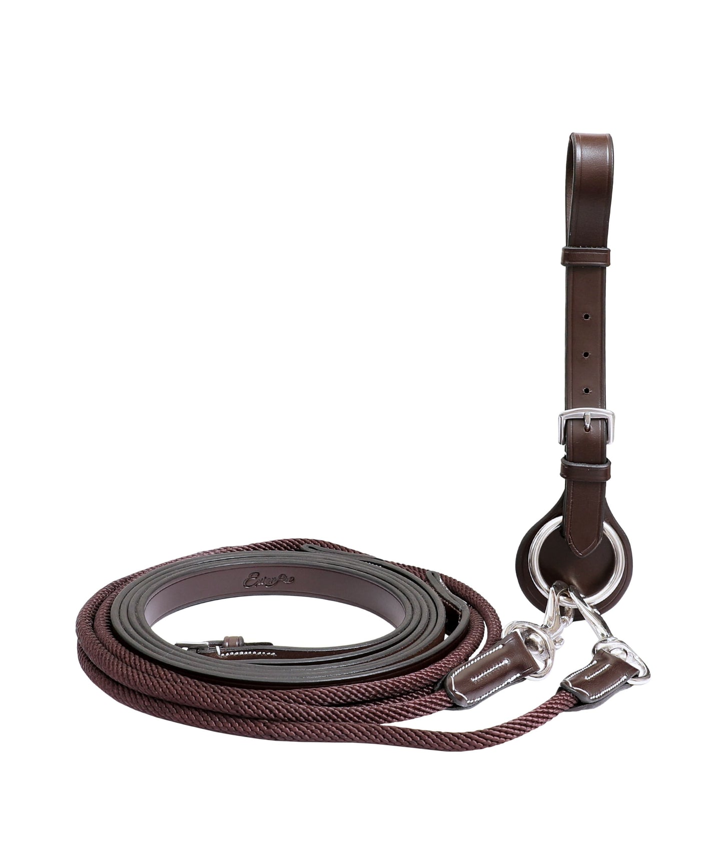 ExionPro Rope & Leather Draw Reins with Girth Loop
