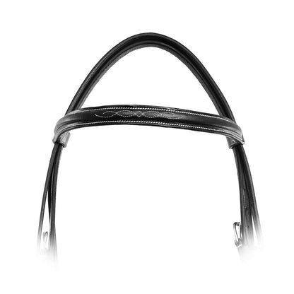 ExionPro Raised Thin Noseband Traditional Hunter Bridle with Reins