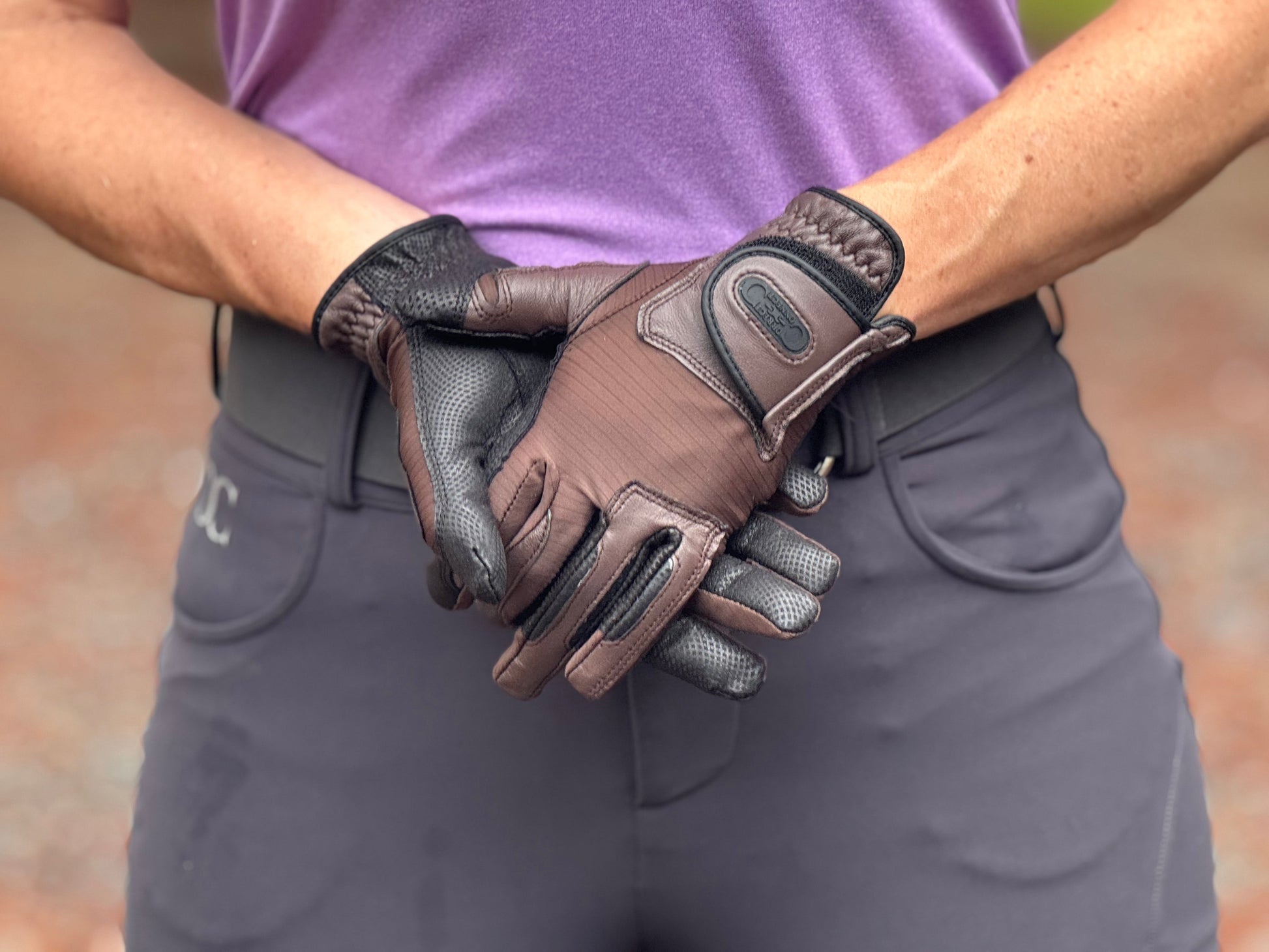 Tackified Copper Tech™️ Leather Premium Riding Glove in Brown - Riders Choice Supply Co
