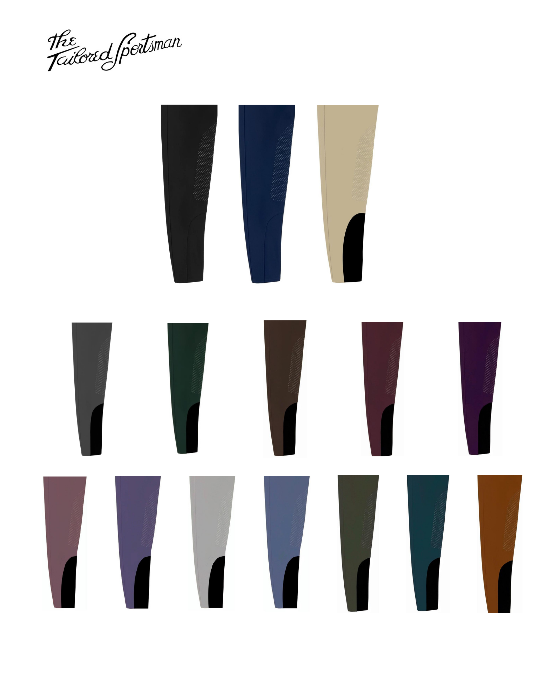 The Tailored Sportsman Trophy Hunter Breech- TechLight Fabric w. Silicone Knee Patch Style  No. 1917S – Ladies Low Rise Front Zip Bootsock